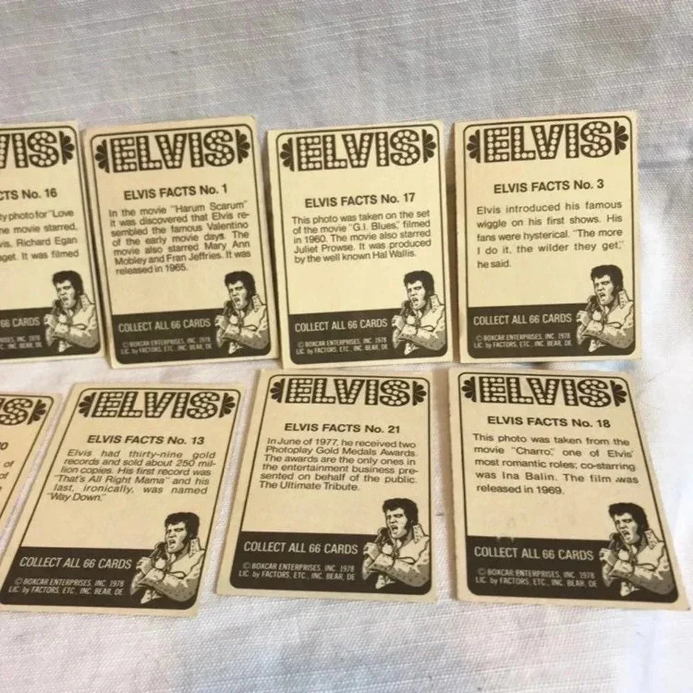 Vintage Elvis Presley Cards Collection 1978 10 cards Lot